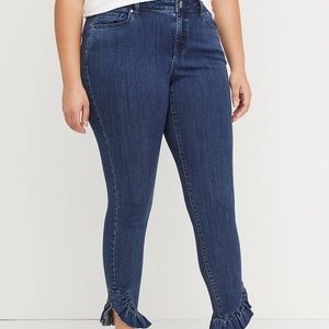 Lane Bryant Ruffle Hem Mid Rise Skinny NWT Size 26